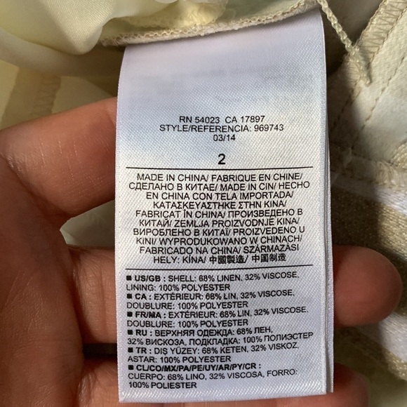Banana Republic Beige & White Striped Linen Dress Size 2 - Picture 11 of 13